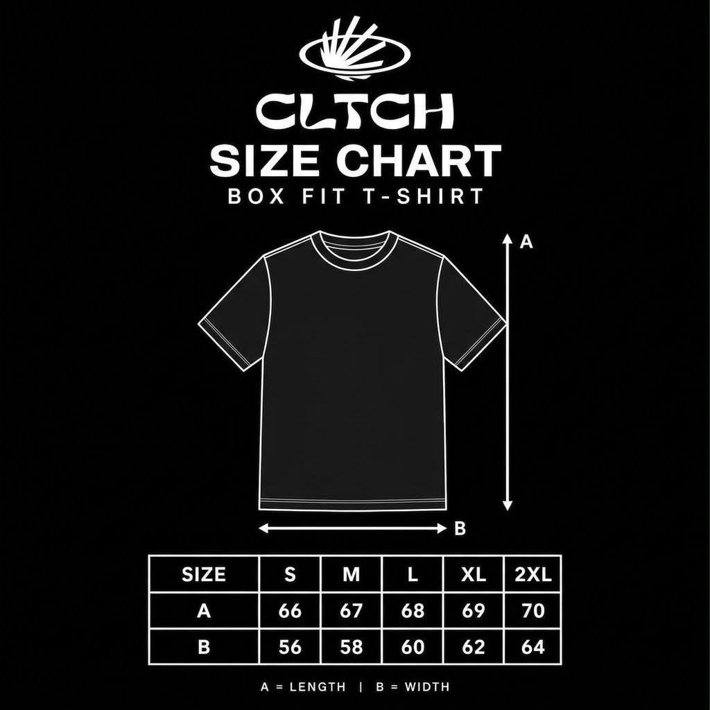 CLTCH Kobe Quote Box Fit T-Shirt size chart